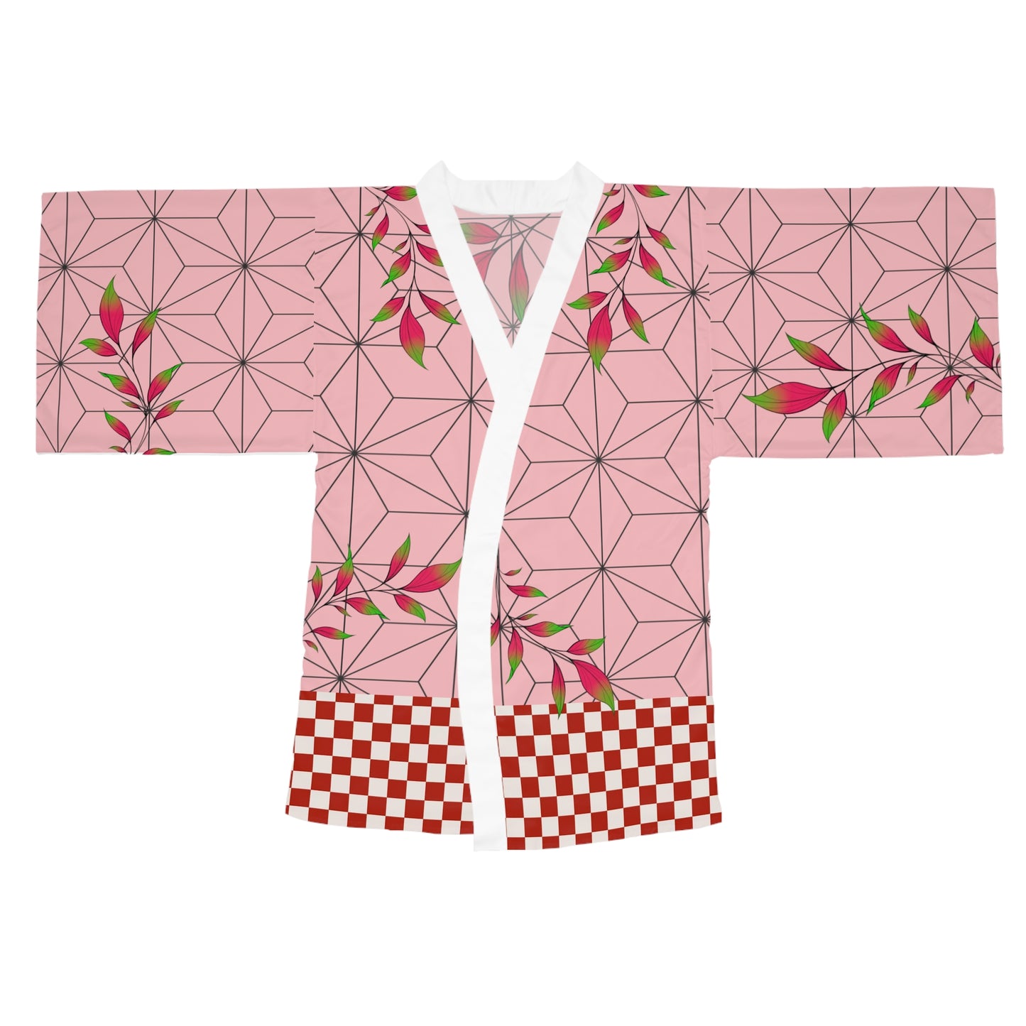 Art of the Demon Asanoha Pattern Kimono Robe