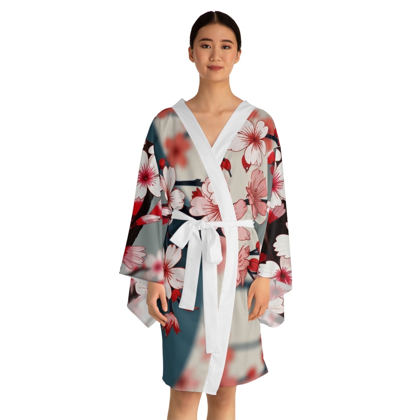 Kimono Robe - Sakura Blossoms Full Bloom Design