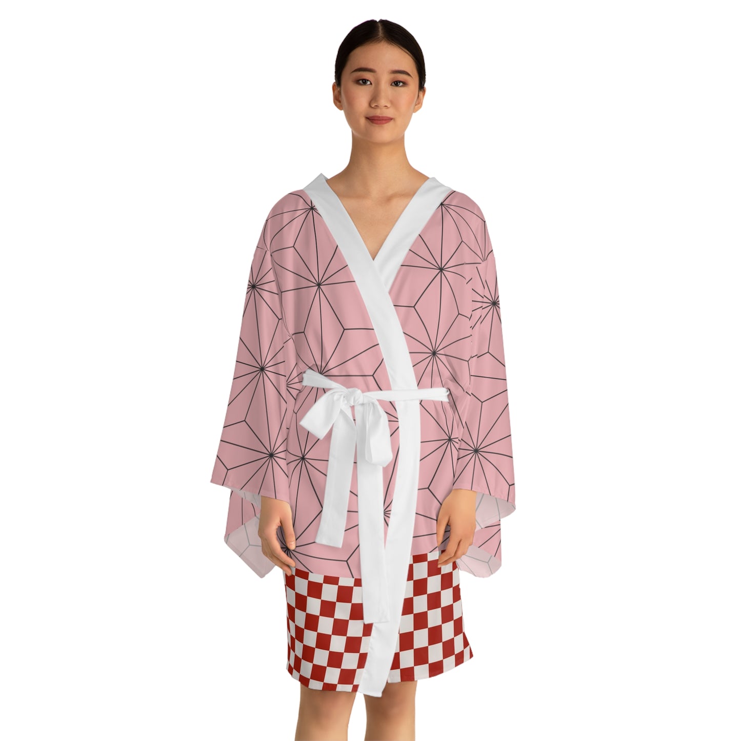 Asanoha Hemp Leaf Pattern Kimono Robe