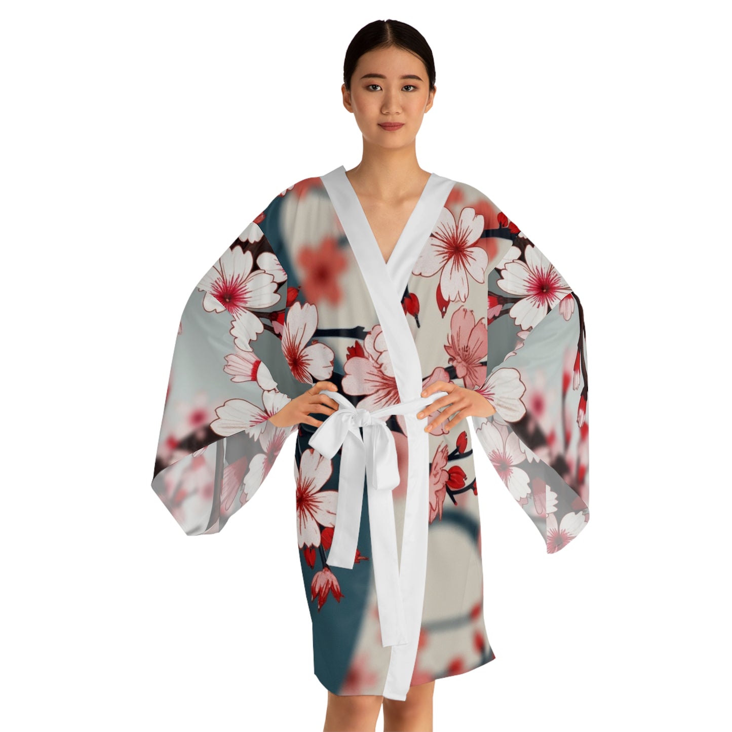 Kimono Robe - Sakura Blossoms Full Bloom Design