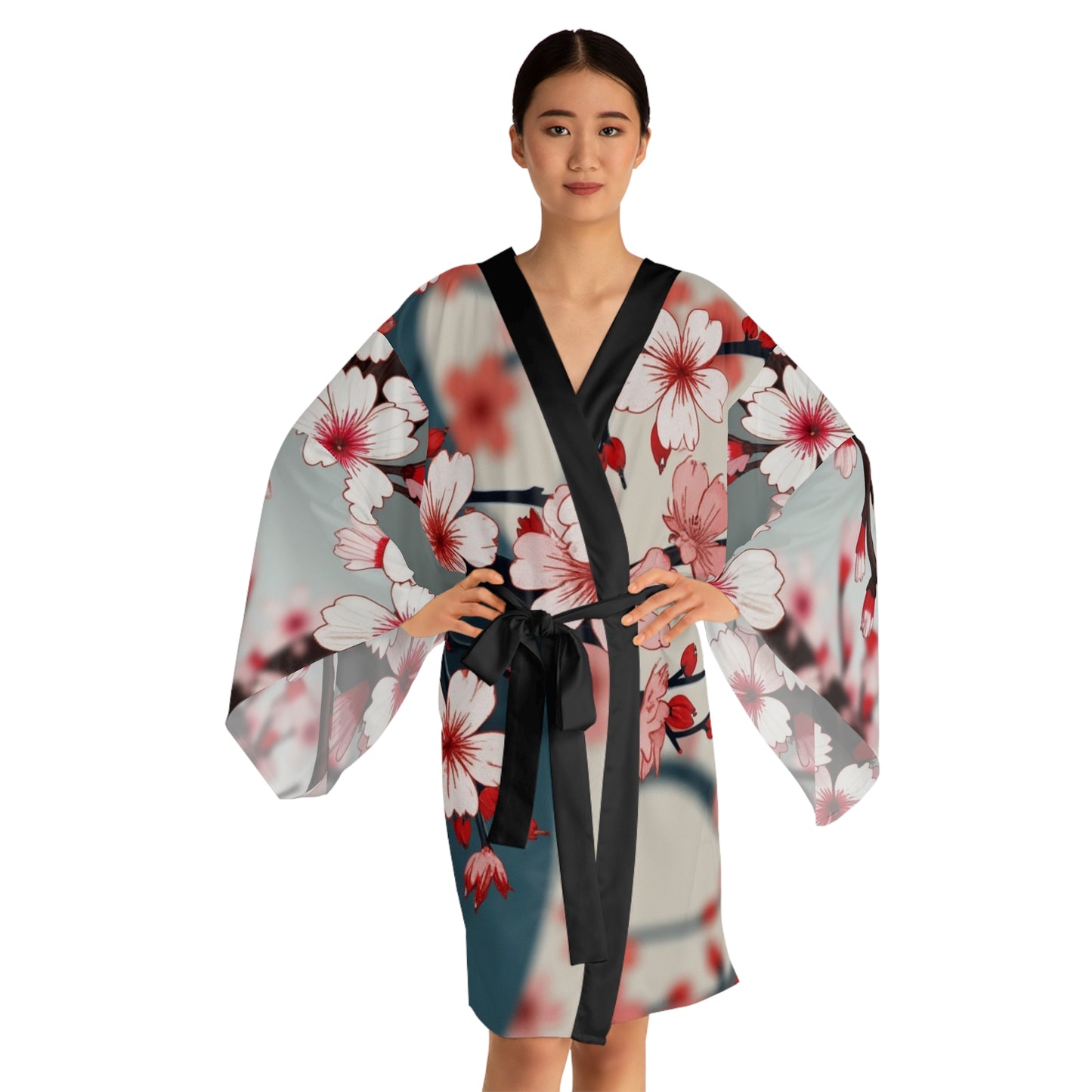Kimono Robe - Sakura Blossoms Full Bloom Design