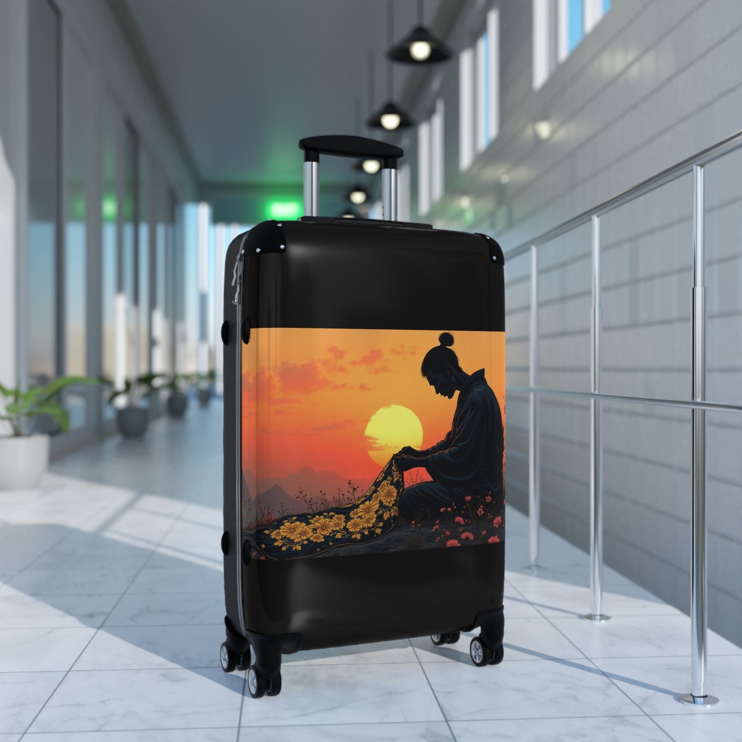 Kimono Maker- Luggage – Travel Suitcase with Floral Design