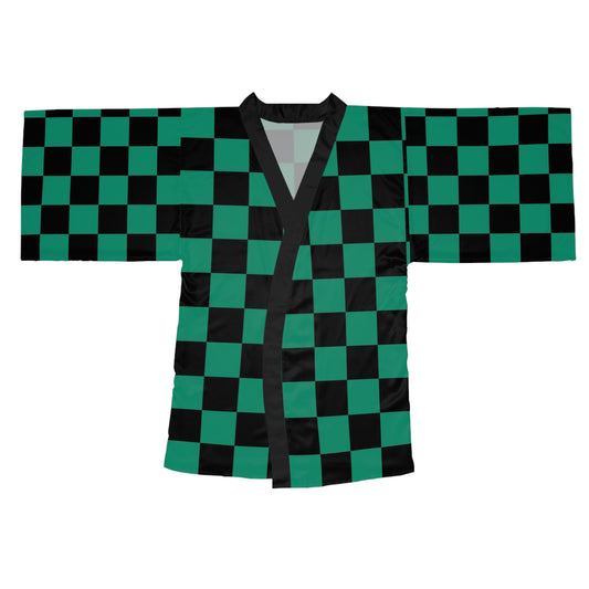 Ichimatsu Print Kimono Robe