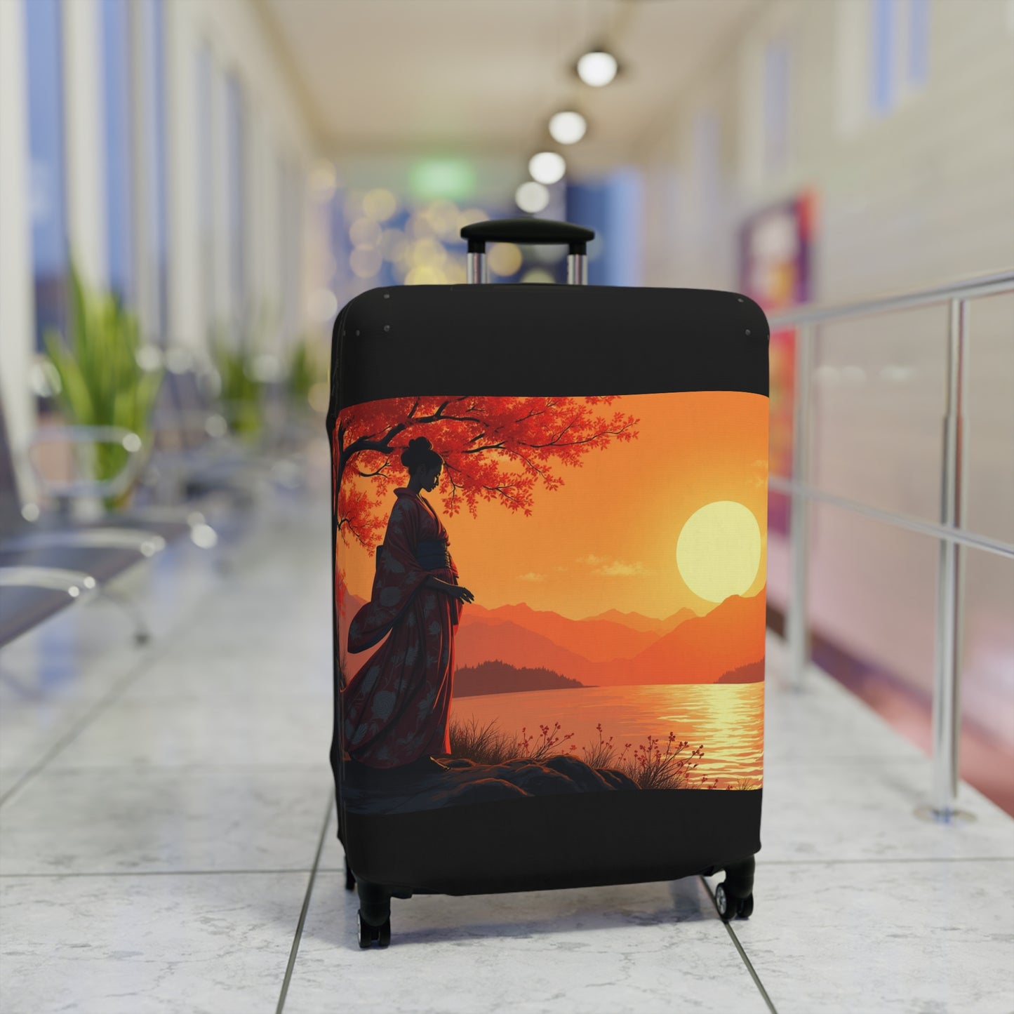 Scenic Sunset Luggage Cover - Perfect Travel Accessory for Adventurers