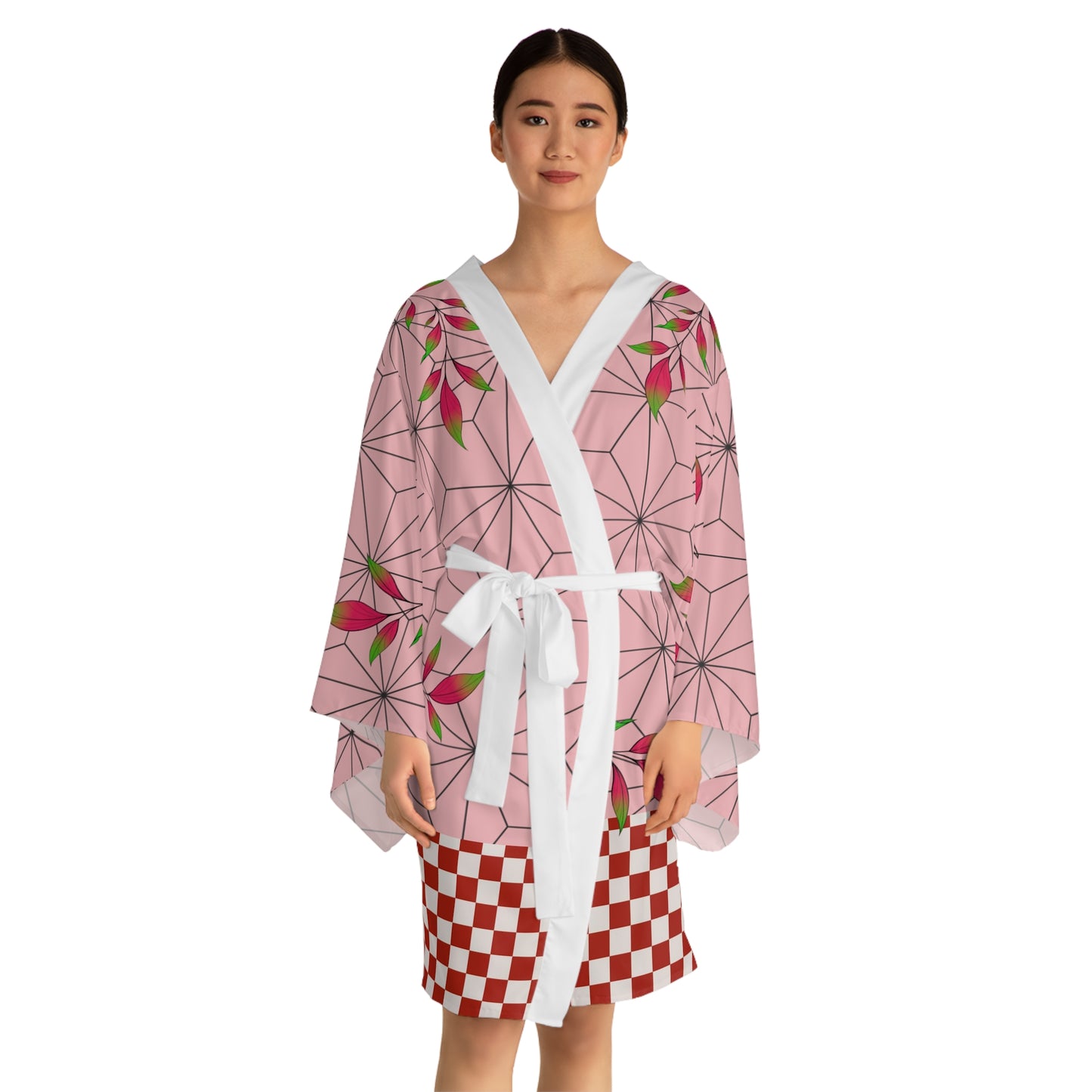 Art of the Demon Asanoha Pattern Kimono Robe