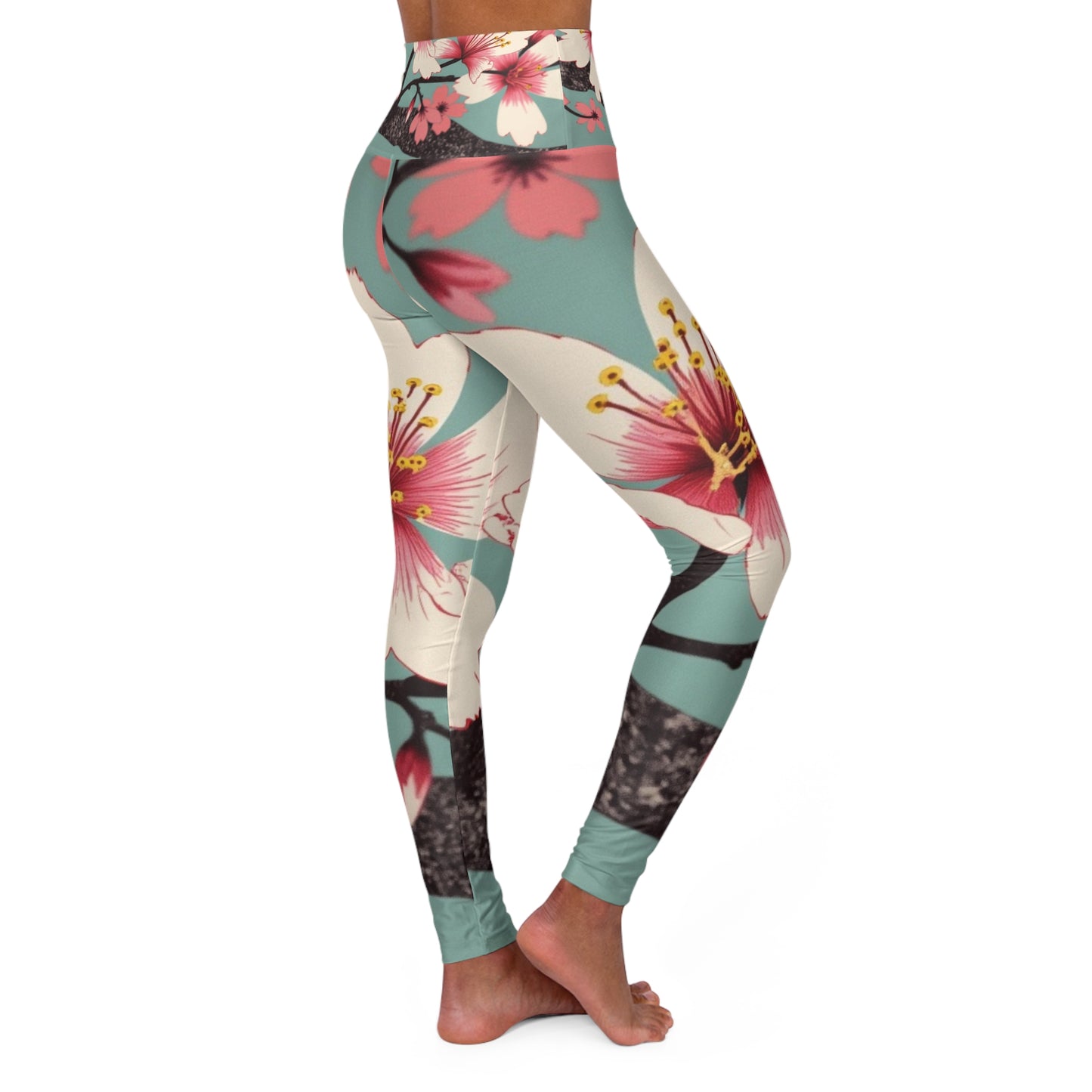 Floral High Waisted Yoga Leggings - Stylish Activewear for Yoga and Fitness