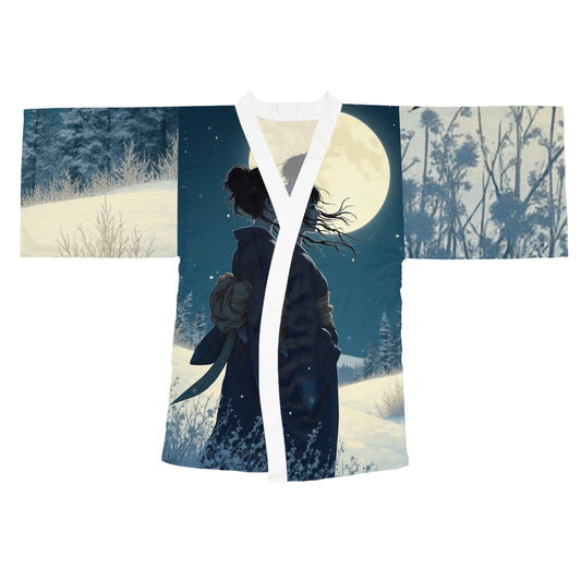Moonlight Kimono Robe — Woman in Glow, Quiet Elegance