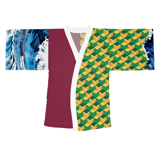 Giyu-Inspired Kimono Robe — Long Sleeve AOP