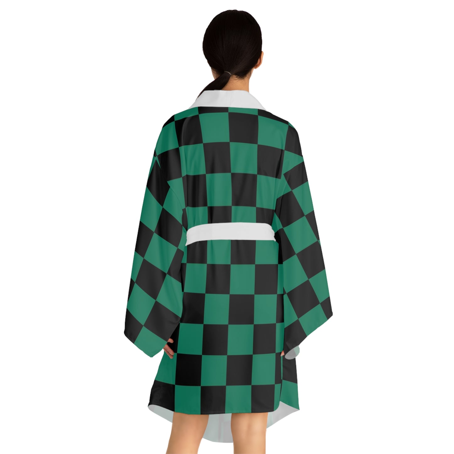 Ichimatsu Print Kimono Robe