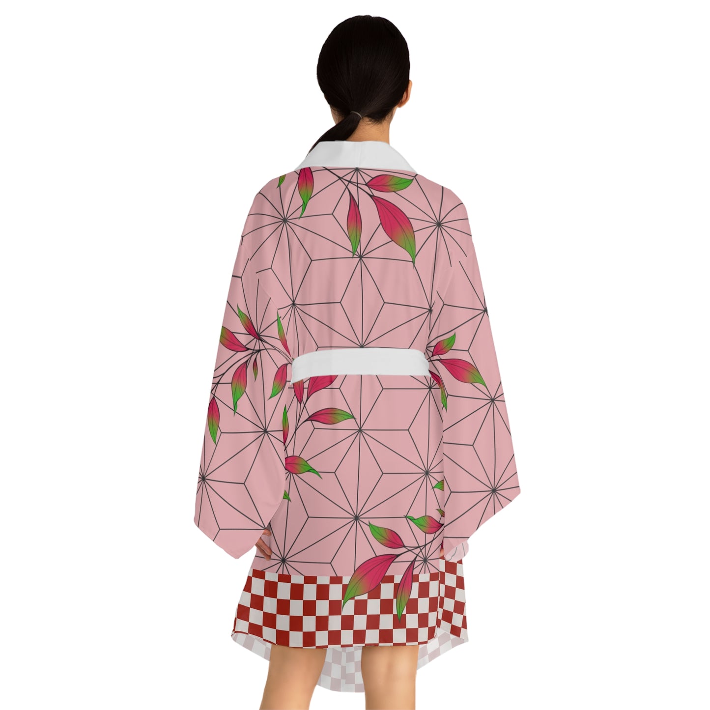 Art of the Demon Asanoha Pattern Kimono Robe