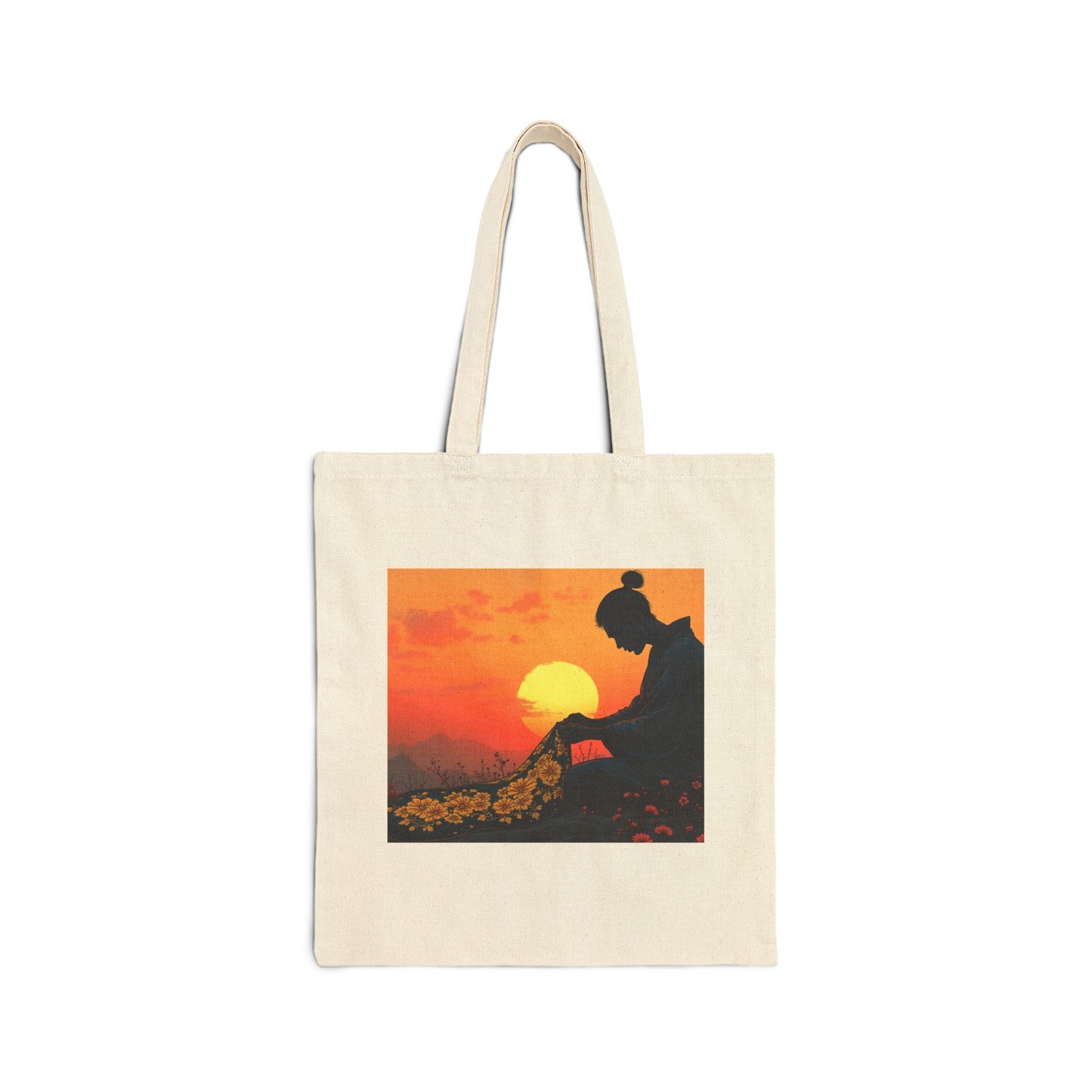 Tote Bag - Kimono Maker Embroidering Flowers on Silk