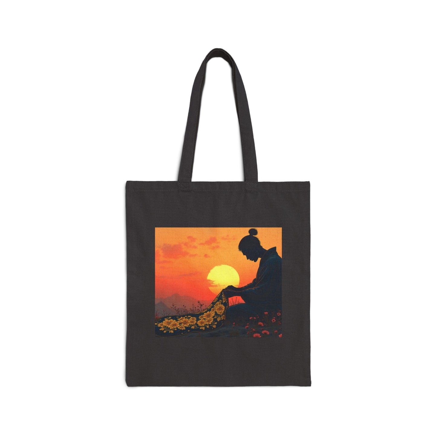 Tote Bag - Kimono Maker Embroidering Flowers on Silk