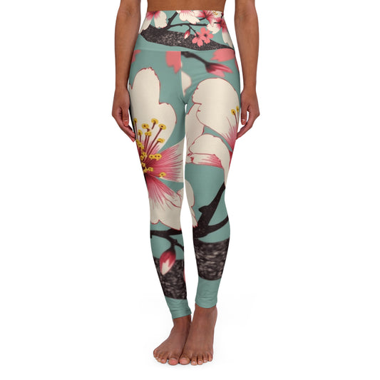 Floral High Waisted Yoga Leggings - Stylish Activewear for Yoga and Fitness