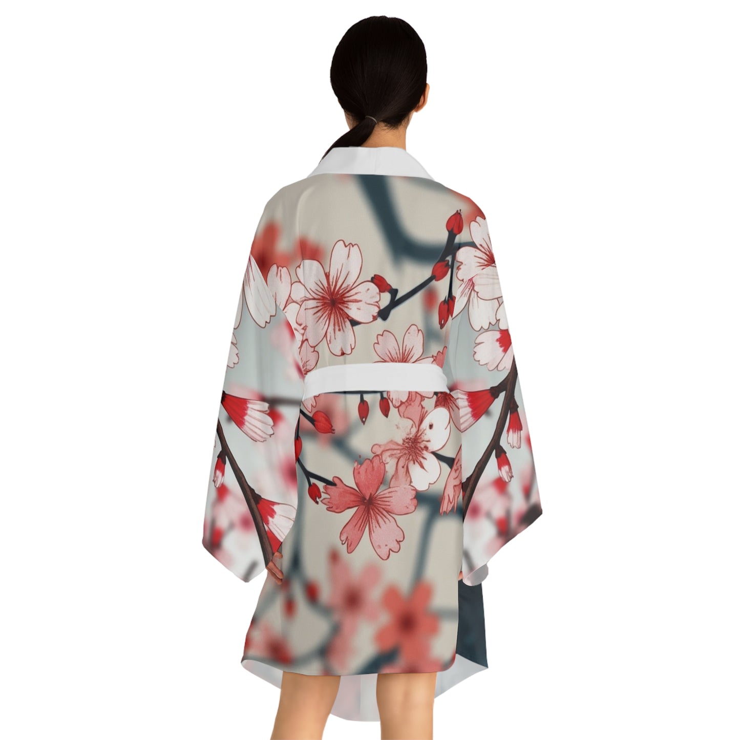 Kimono Robe - Sakura Blossoms Full Bloom Design