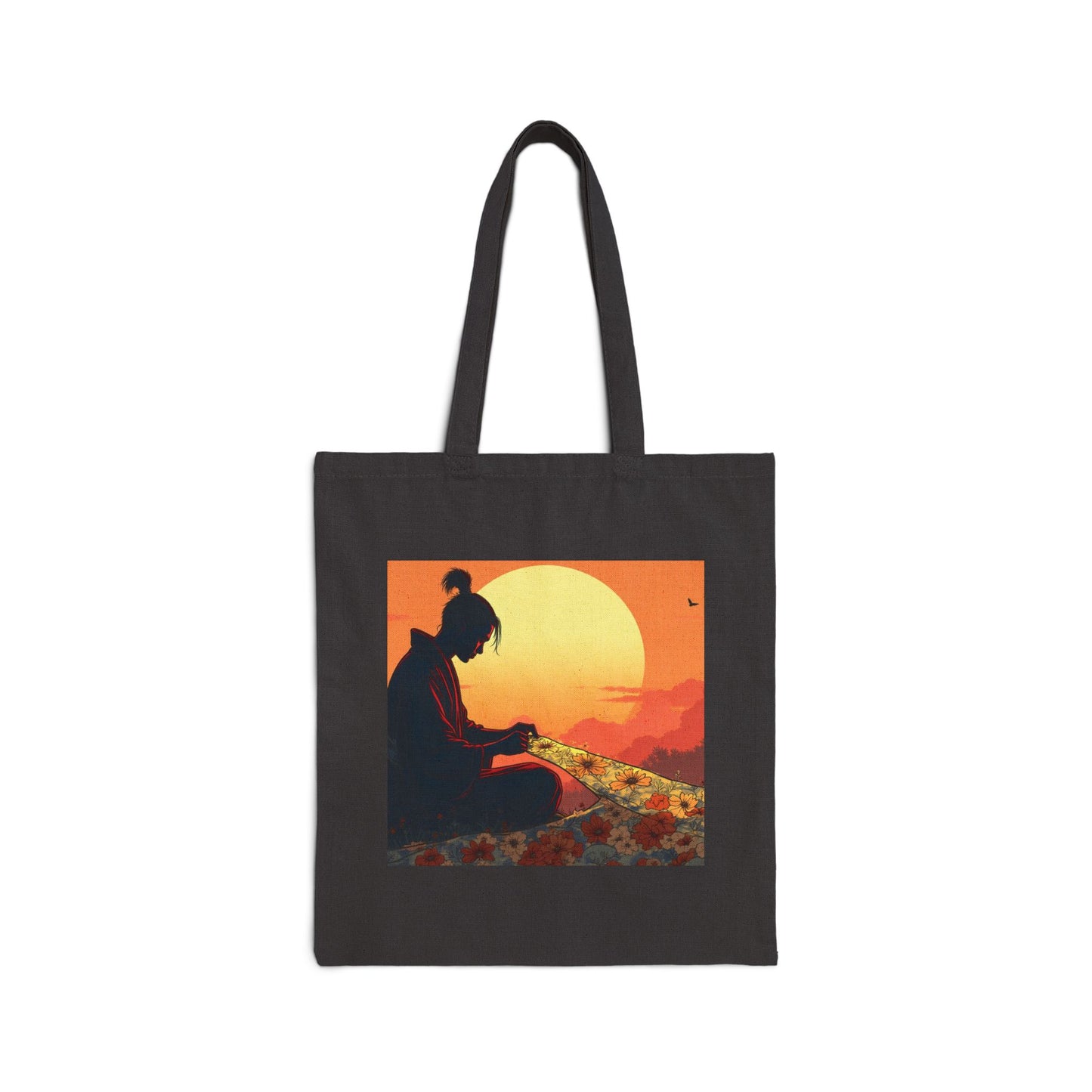Tote Bag - Kimono Maker Embroidering Flowers on Silk