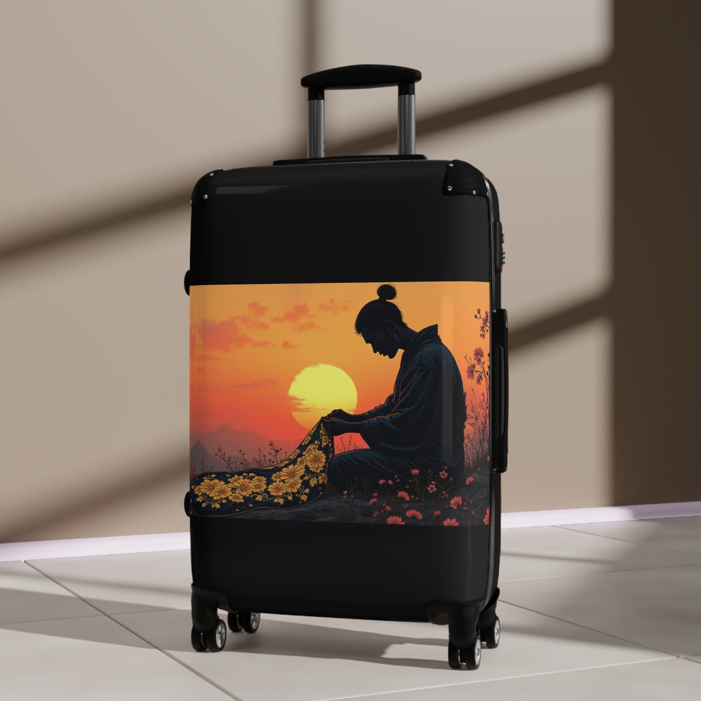 Kimono Maker- Luggage – Travel Suitcase with Floral Design