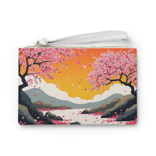 Cherry Blossom Clutch Bag | Elegant Floral Pouch for Weddings, Travel, Gifts & Everyday Use, Stylish Handbag, Accessory