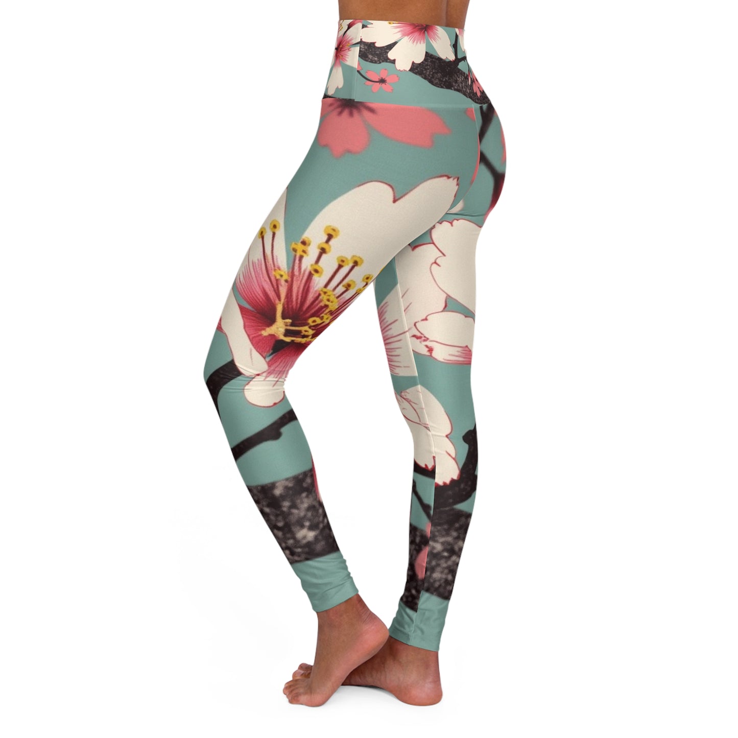 Floral High Waisted Yoga Leggings - Stylish Activewear for Yoga and Fitness