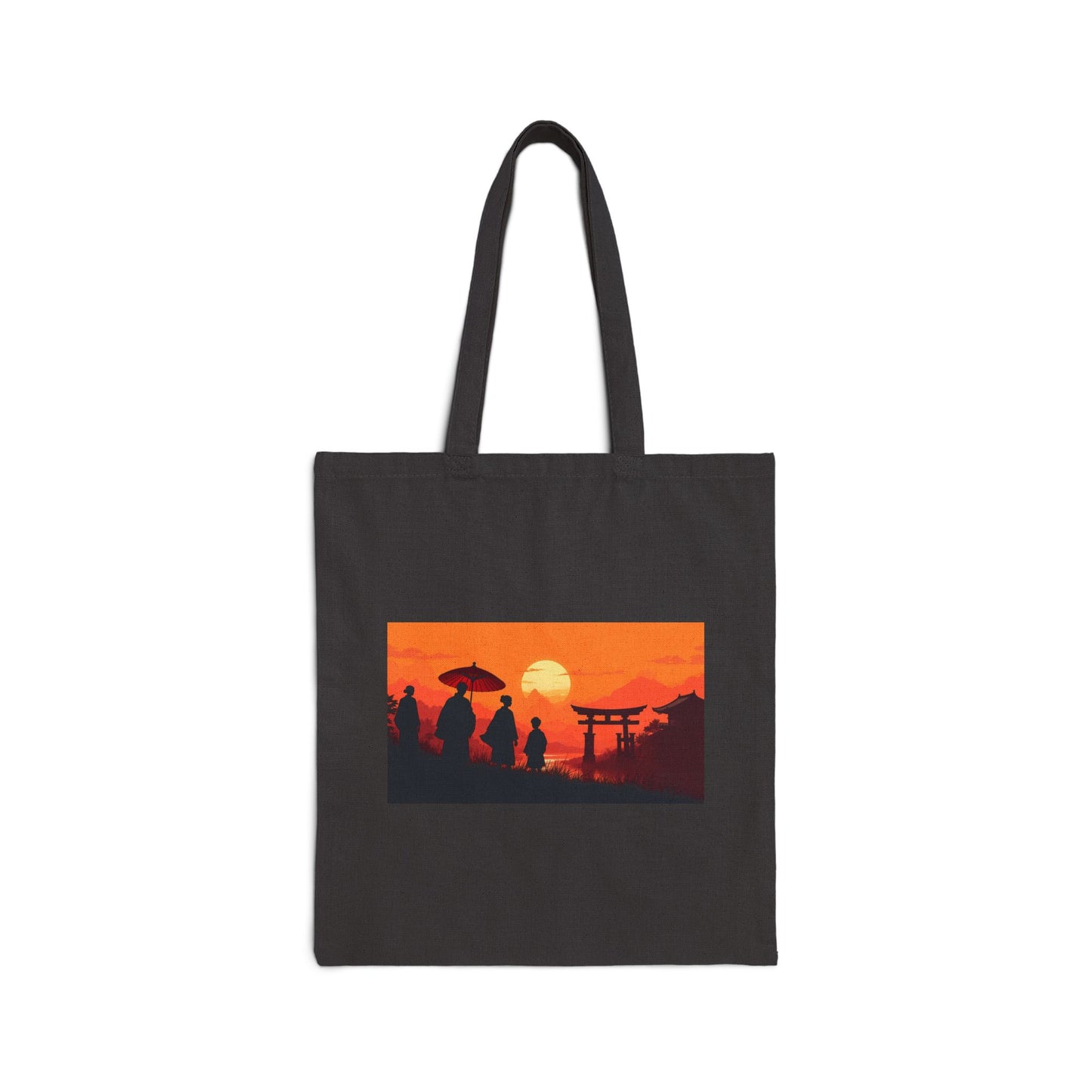 Canvas Tote Bag - Edo Period Inspired Shrine Travelers Design