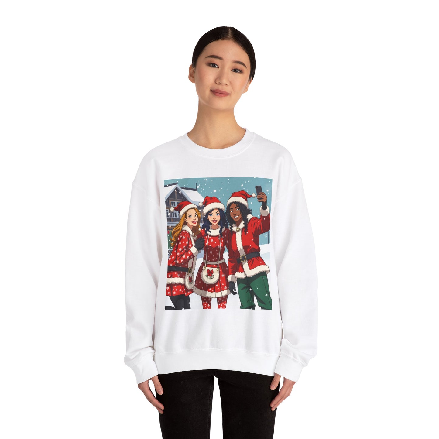 Snow Day Selfie Crewneck Sweatshirt